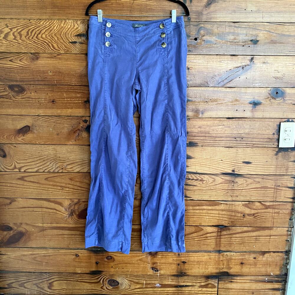Level 99 Blue Linen Wide-Leg Sailor Pants size 29